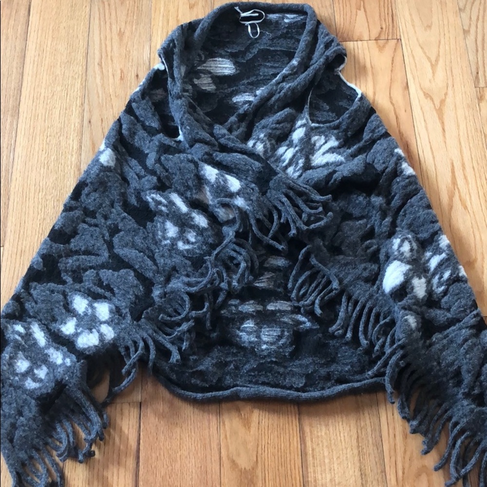 Sperico Open Sweater Wrap Sleeveless Wool One Sz